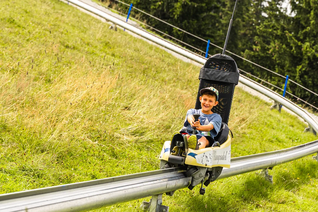 Child on the summer toboggan run in action – placeholder image