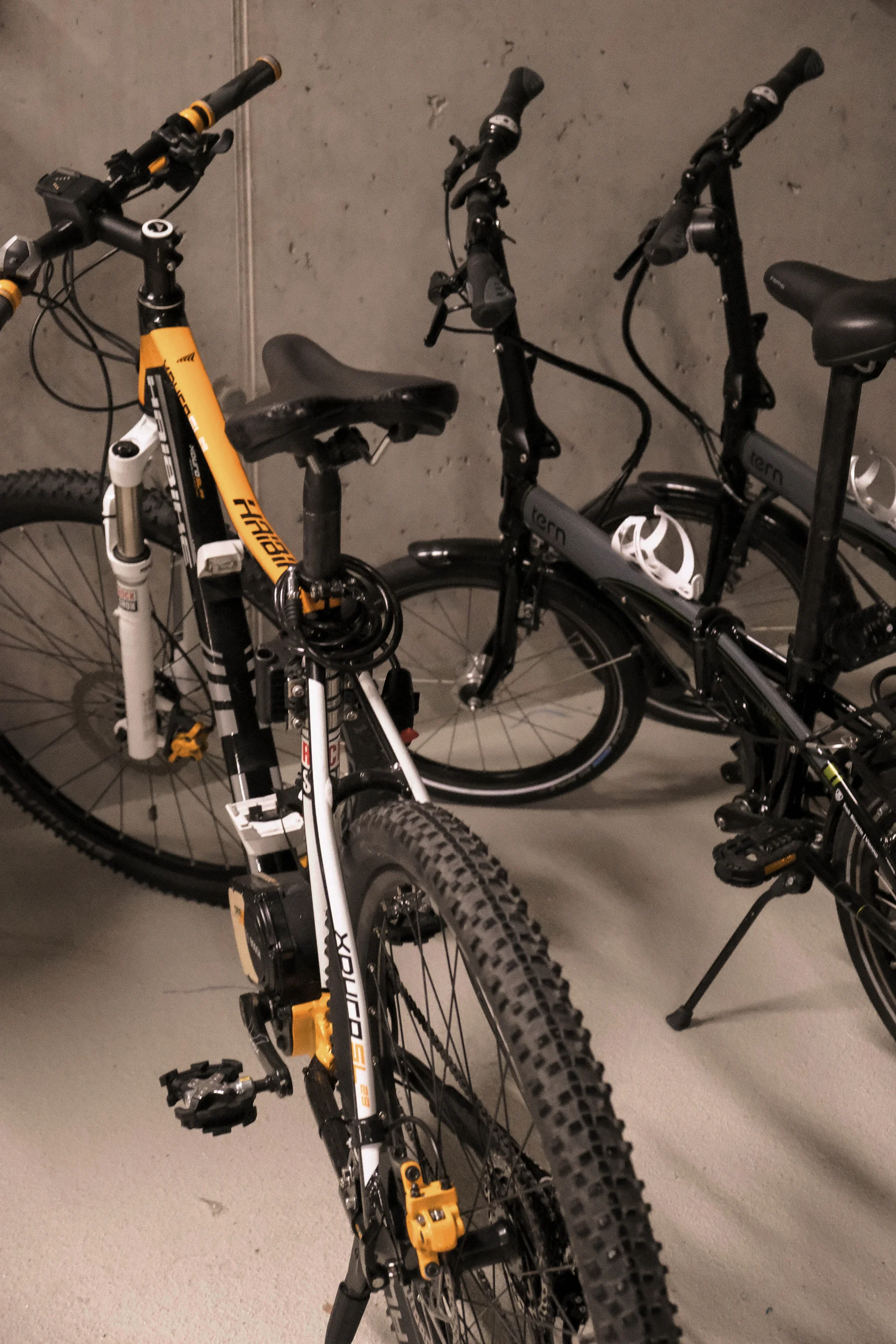 Local à vélos au DAS SAAL avec VTT et e-bikes